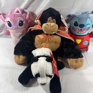 Disney Plush Lot Angel Stitch Gorilla Panda HugMees Squishmallows